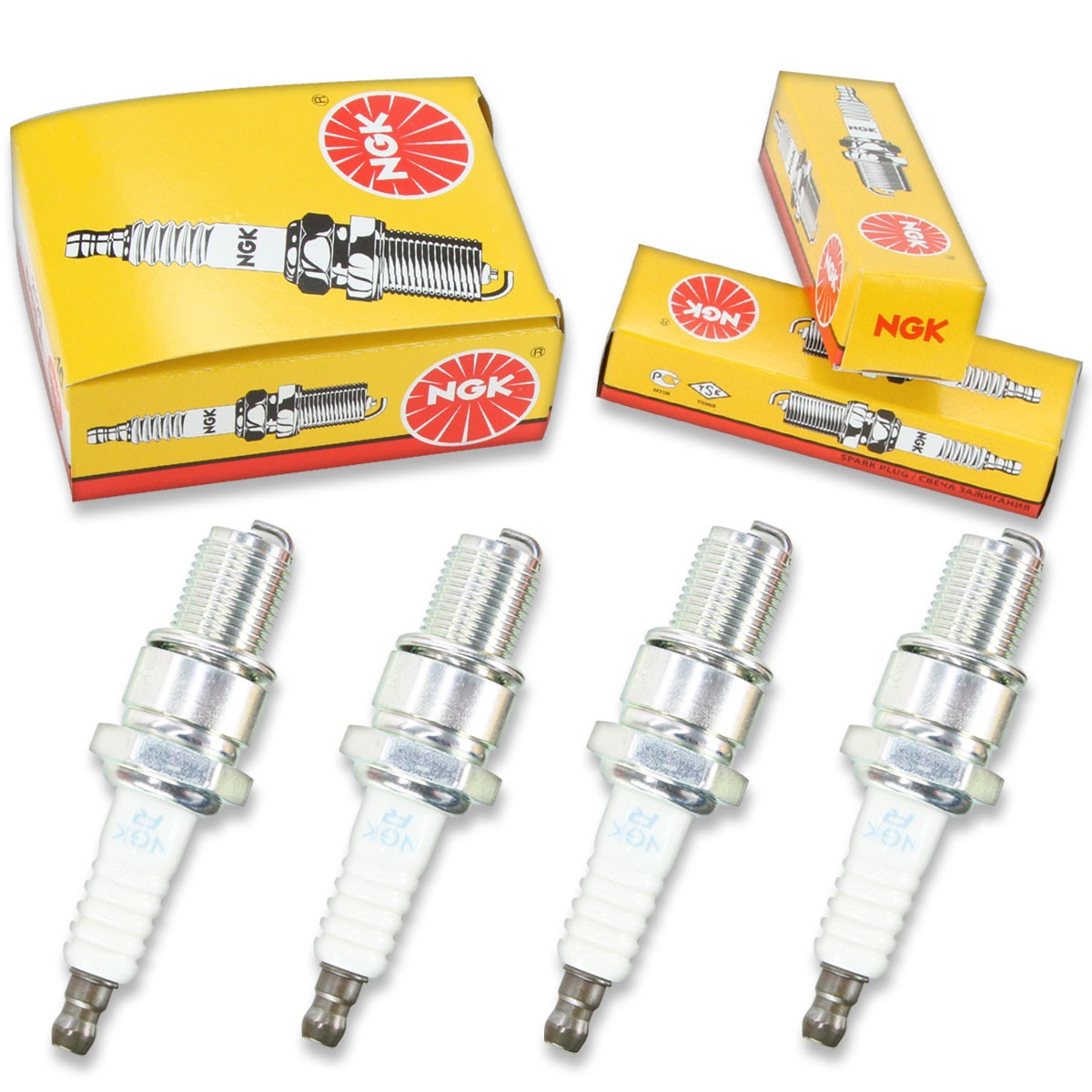 4pcs 86-87 Ski-Doo Skandic 377R NGK Standard Spark Plugs 368cc 22ci Kit Set lp