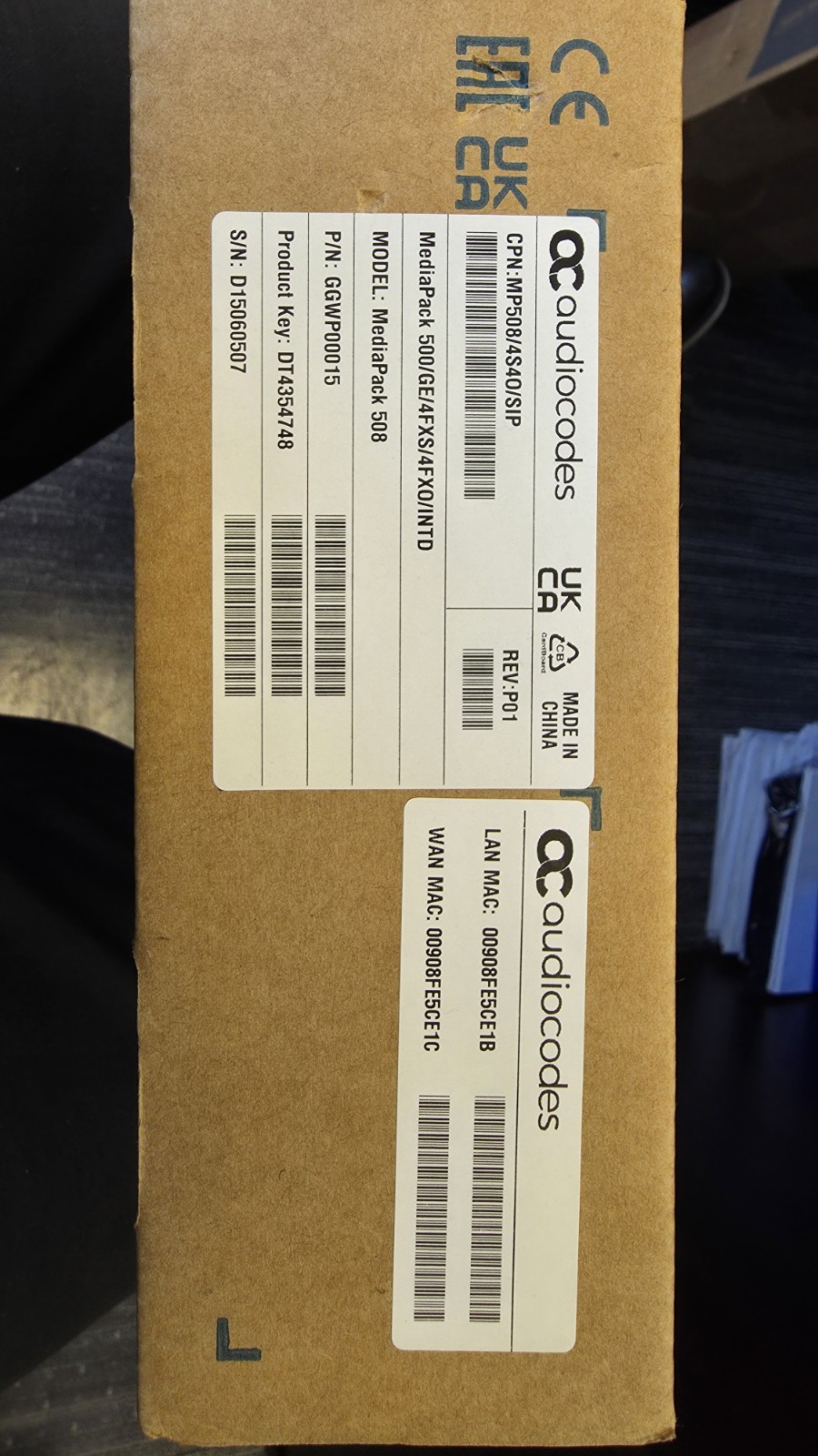 AUDIOCODES MP508/4S4O/SIP - MEDIAPACK 5XX ANALOG VOIP GATEWAY WITH 4FXS & 4 FXO