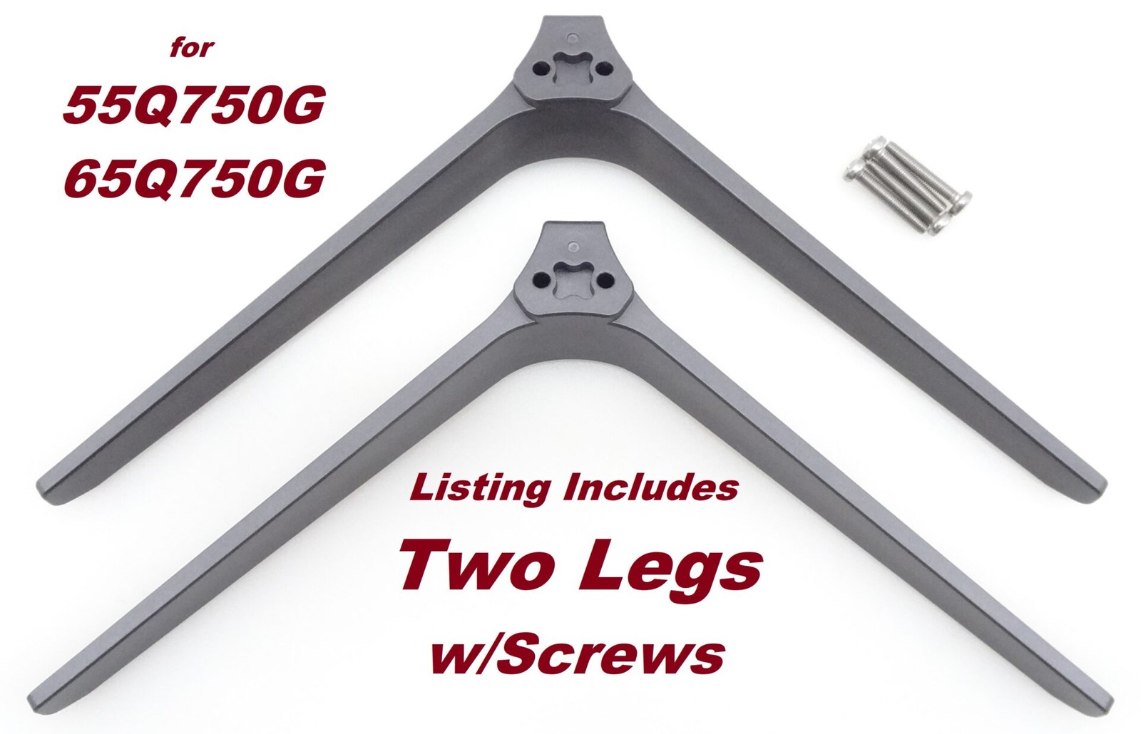 Pre-Owned TCL 55Q750G 65Q750G Stand Legs w/Screws [A01586-0 / 40105-000505]