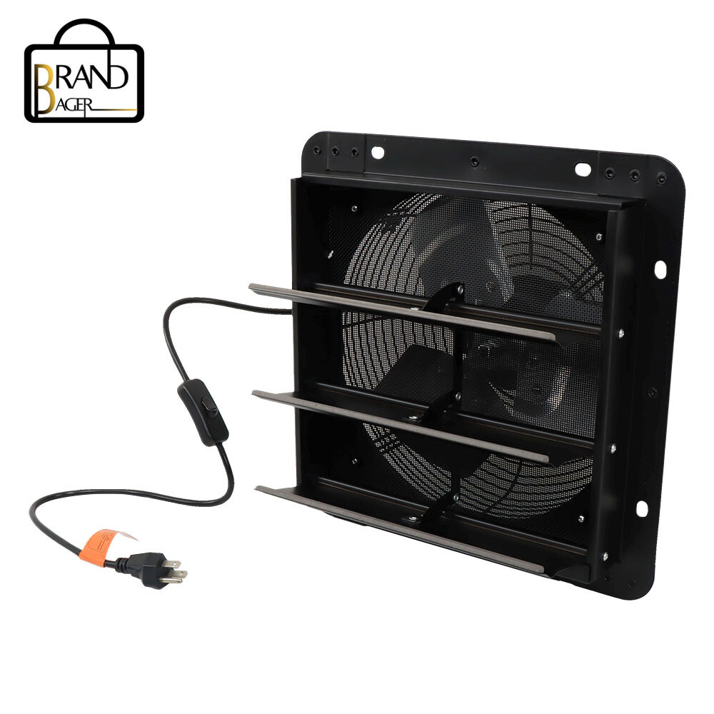 10" Exhaust Fan w/ Louvers Perfect for Attics or Sheds Blower Wall Mount
