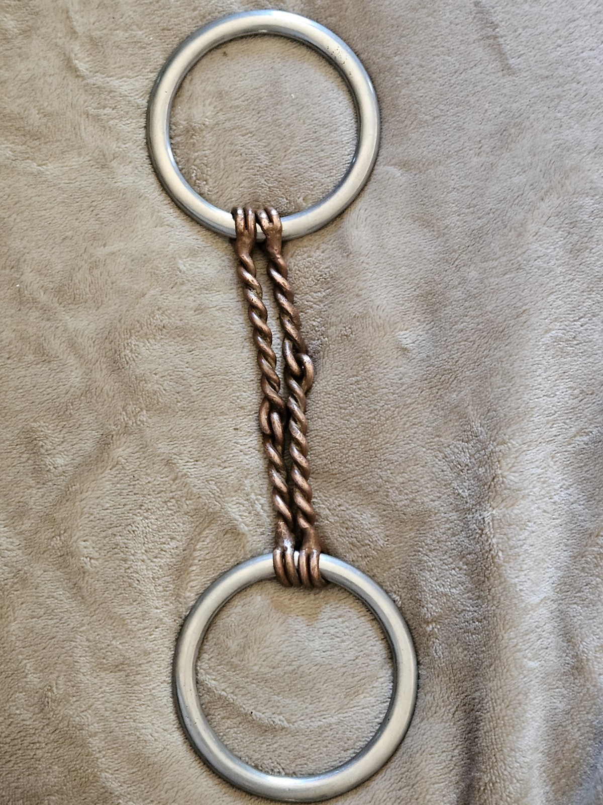 Round 3.5" Loose Ring Snaffle Bit 5" Double Twisted Copper Wire*Nice Bit