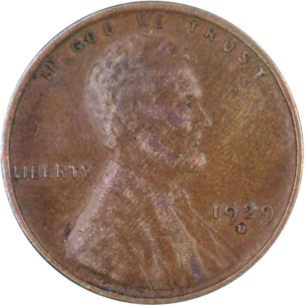 1929 D Lincoln Wheat Cent XF EF Extremely Fine Penny 1c Coin