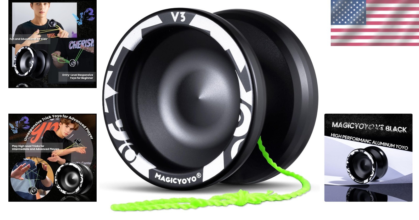 Complete V3 Yoyo Set - Dual Function with 12 Strings & Elegant Gift Packaging
