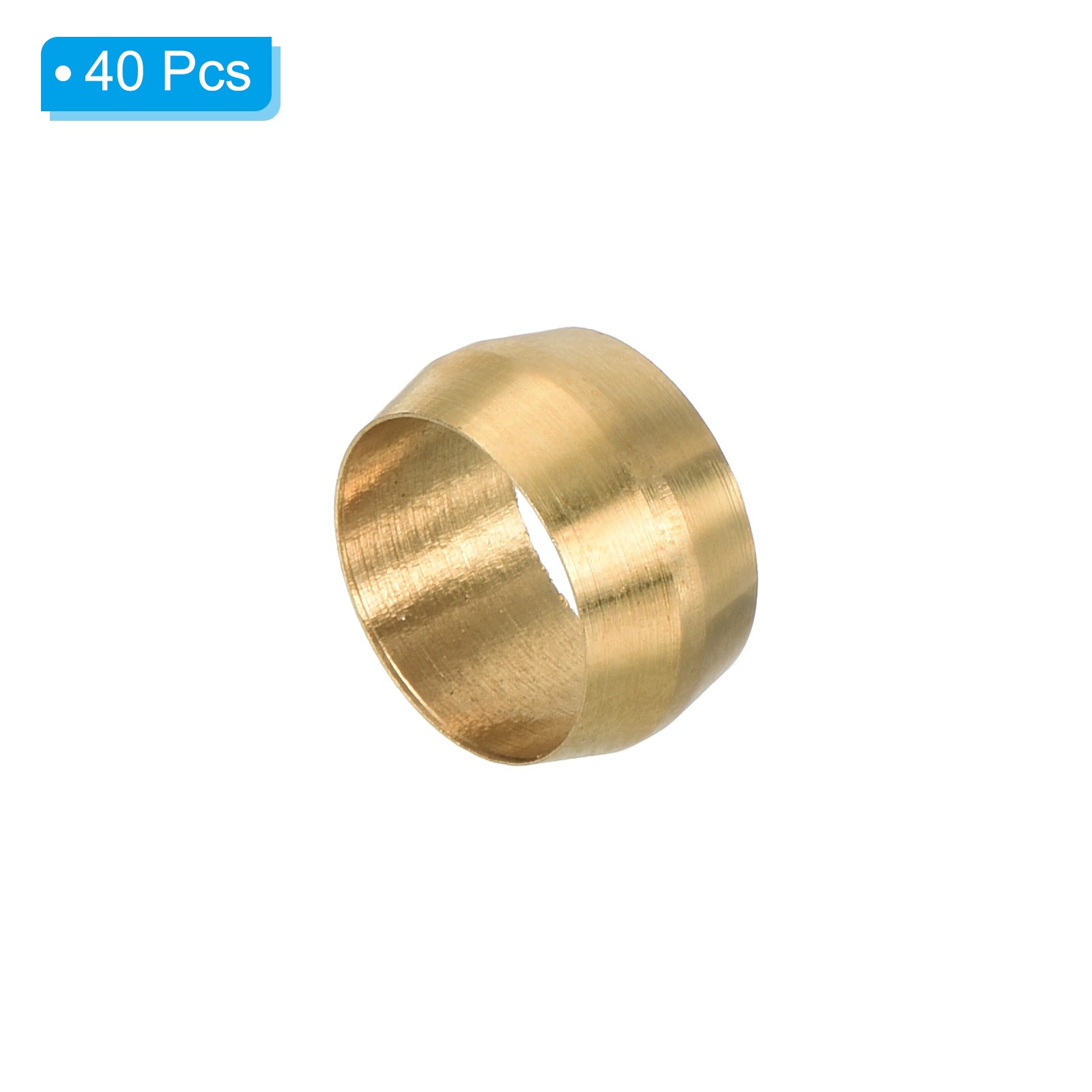 3/8" ID Brass Compression Sleeve Ferrules, 40 Pcs Brass Compression Fittings
