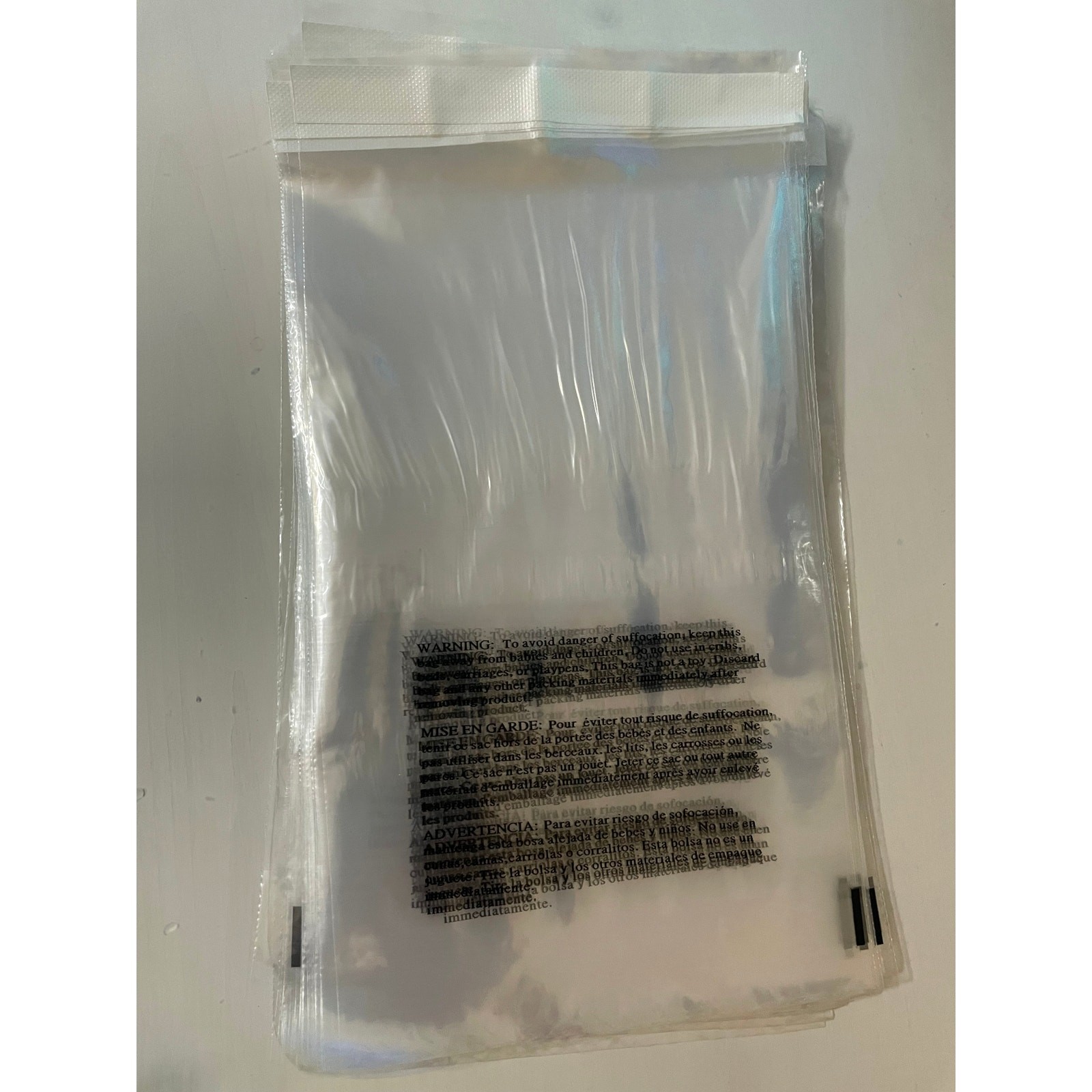 Clear 6"x9" Poly Bags Self Seal Suffocation Warning 60 Bags FBA