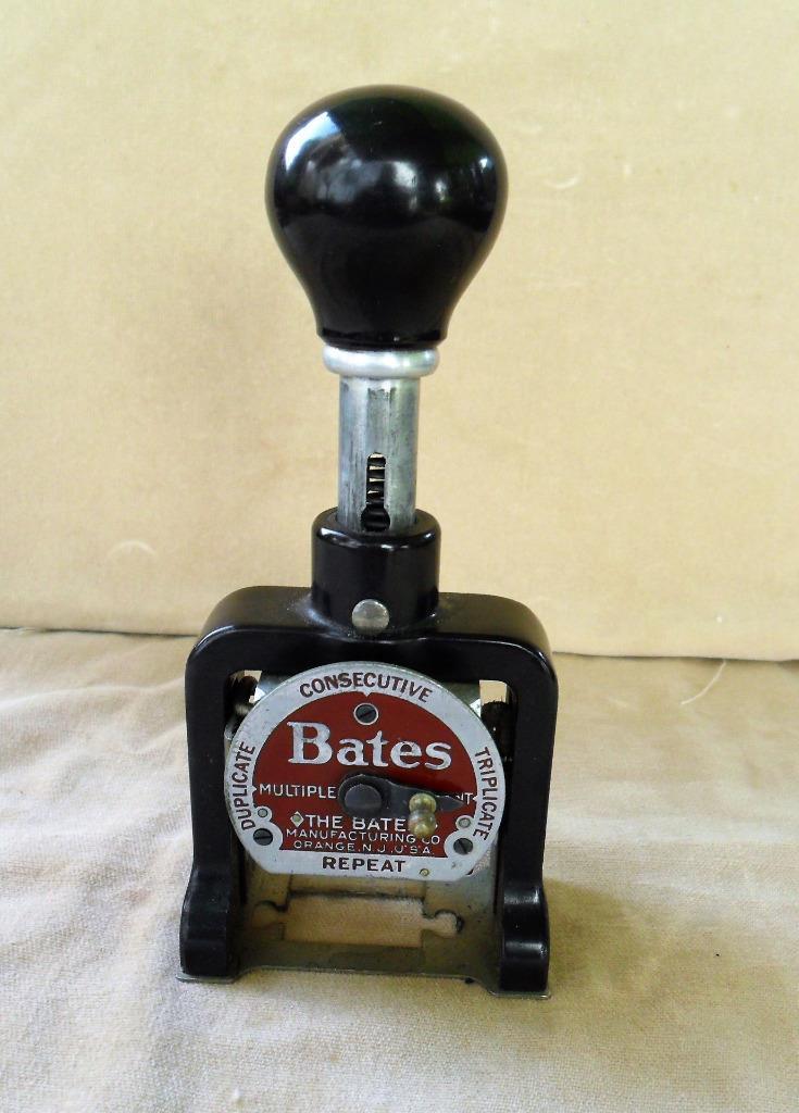 Vintage c.1920th Bates 6 Wheels Numbering Machine Style A