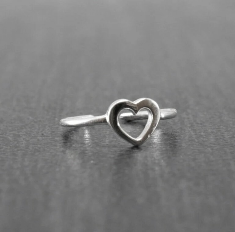 Solid Metal Heart Adjustable Toe Ring New Year GIFT 4 WOMEN'S 925 Silver