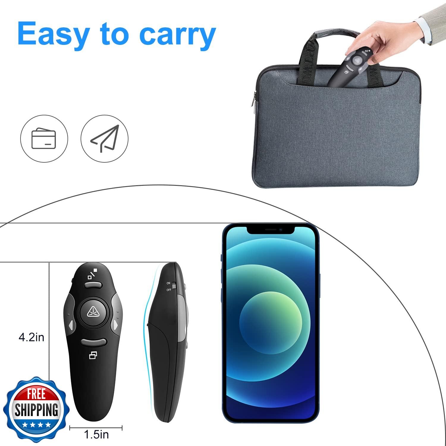 Wireless Presentation Clicker for PowerPoint Presentations, USB D