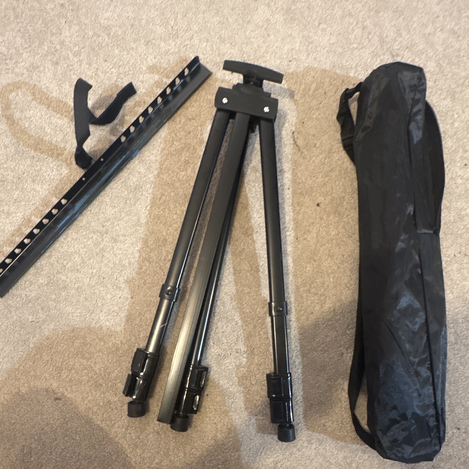 Black Art Painting Easel Legs, Rubber Feet, and Case