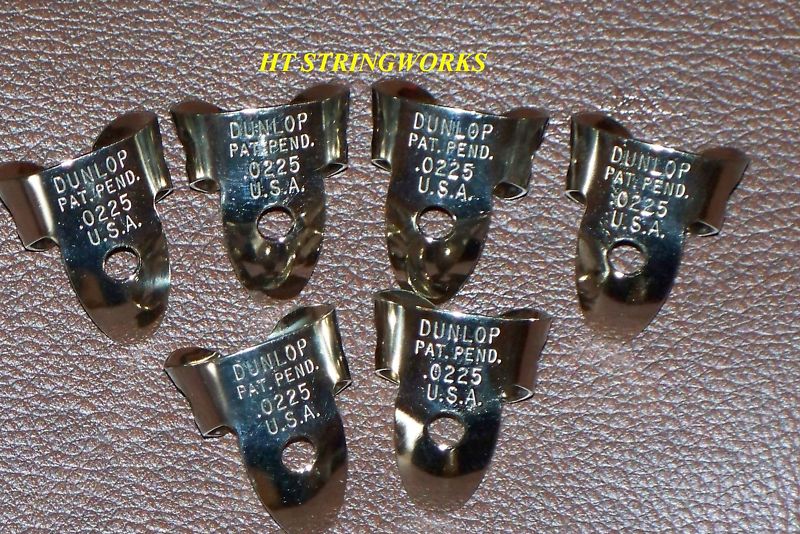 Banjo Parts Dunlop Finger Picks .0225 Nickel (6) ~New~ ~Free Shipping To U.S.A.~