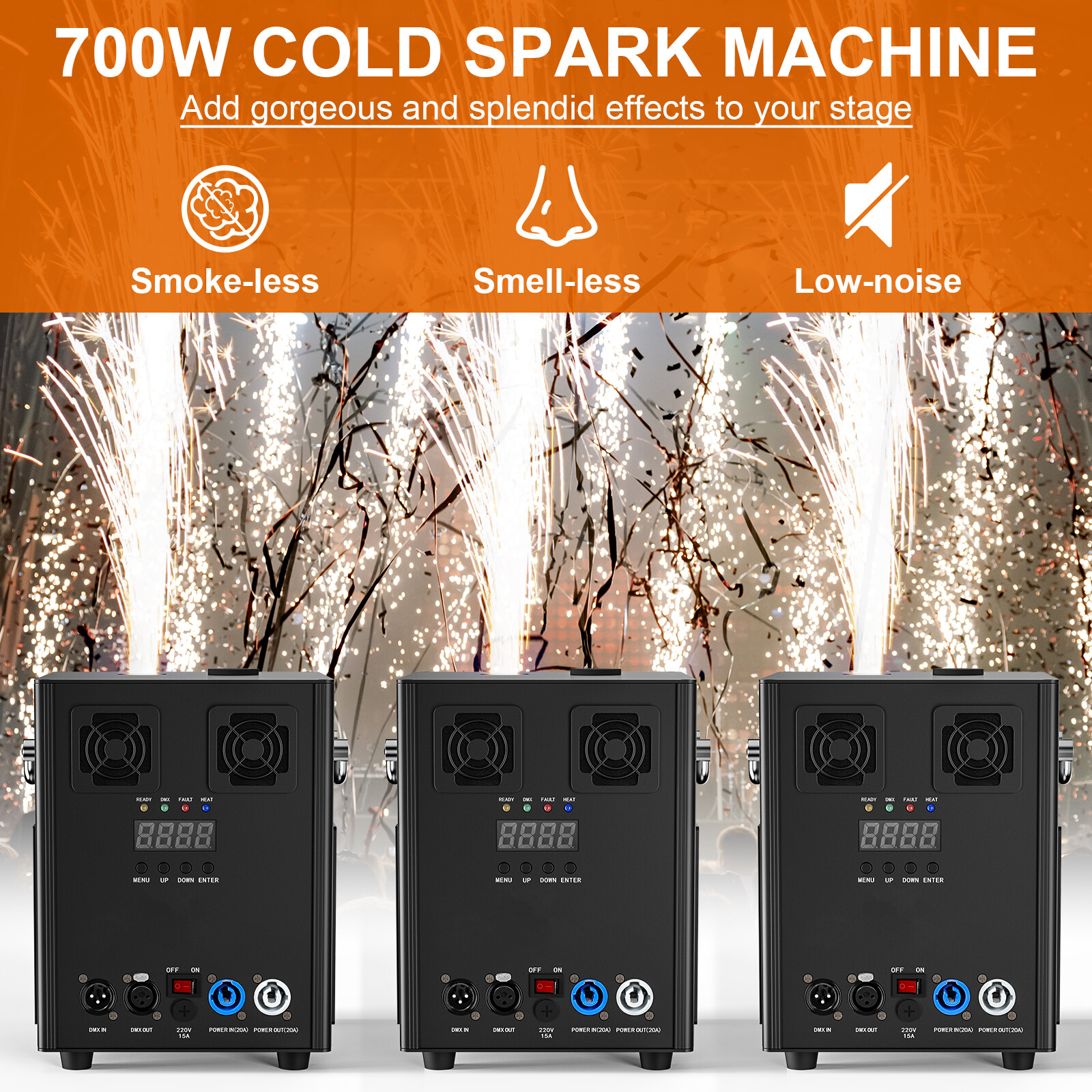 700W Cold Spark Firework Machine Stage Effect DMX Machine DJ Event Party Wedding