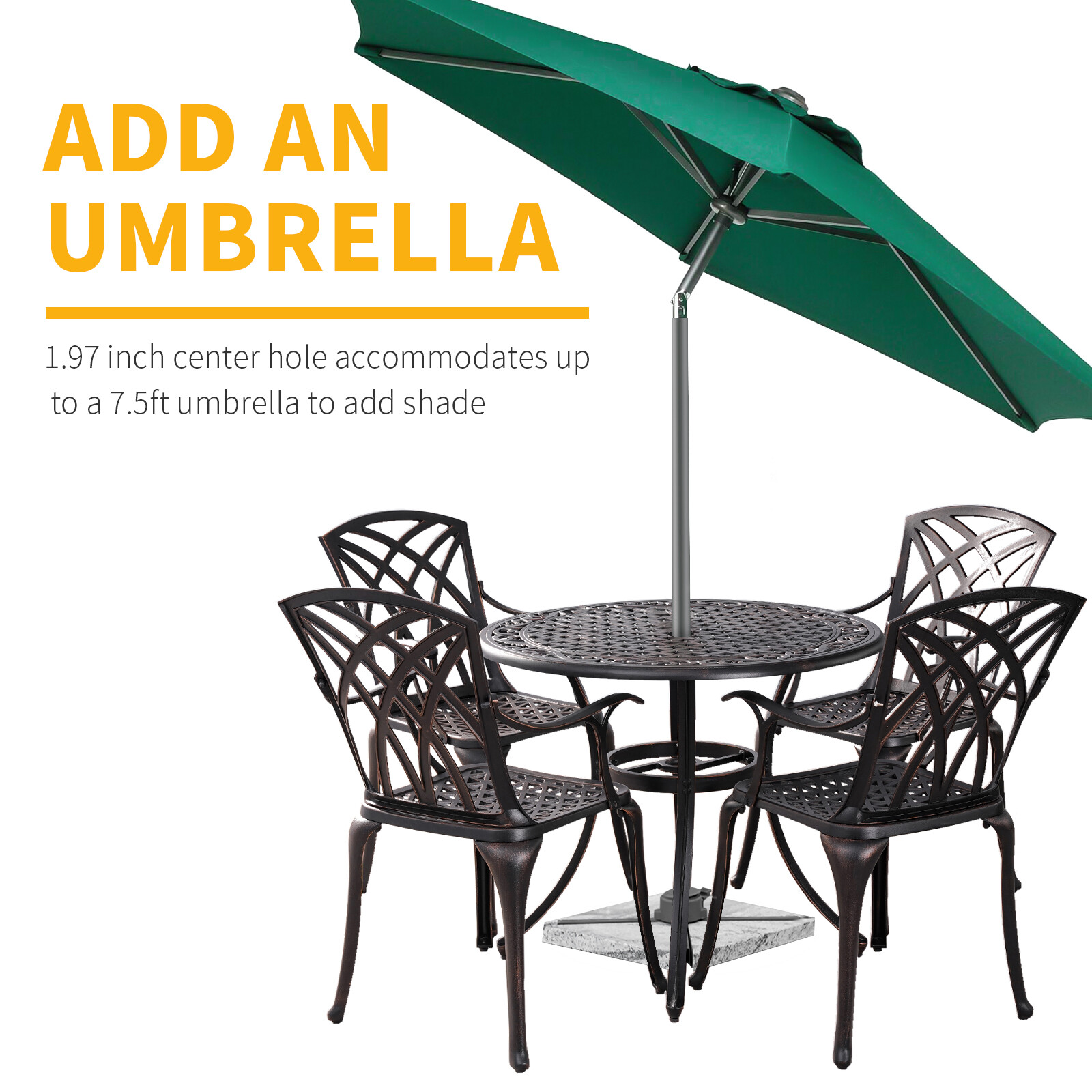 Outdoor Patio Bistro Dining Chair Set 2,All Weather Dining Chair for Yard,Bronze