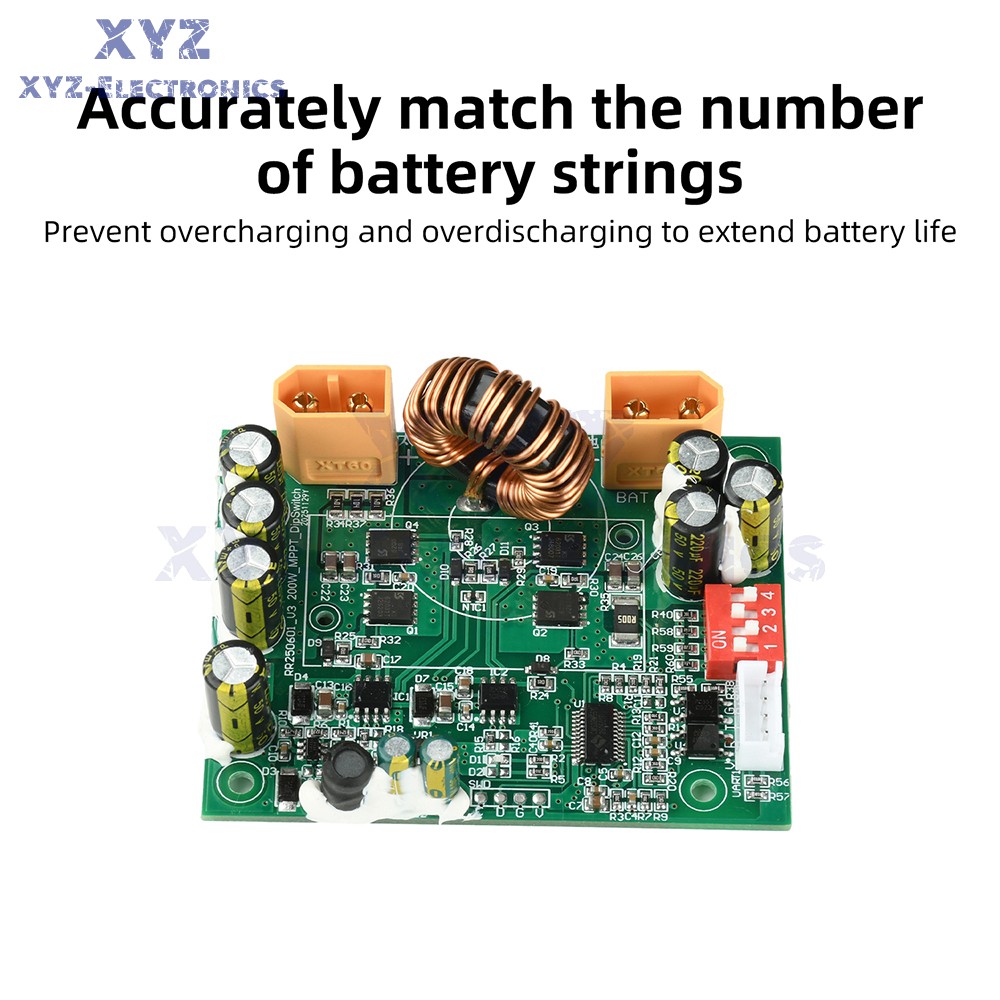 100W MPPT Smart Solar Controller DIP Switch for 12V 24V Energy Storage Systems