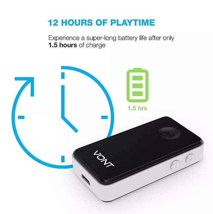 Vont Portable Wireless Bluetooth Receiver Adapter/Car Kit