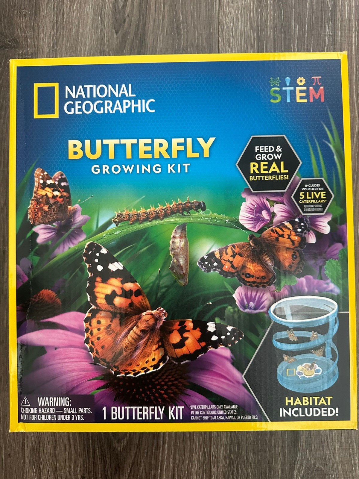 National Geographic Butterfly Growing Kit for Child 4+ Brand New Sealed In Box