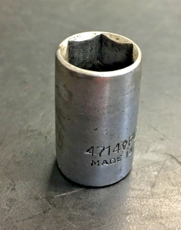 Plumb 7/16” Socket, 1/4” Drive, 6 POINT, No. 4714, USA