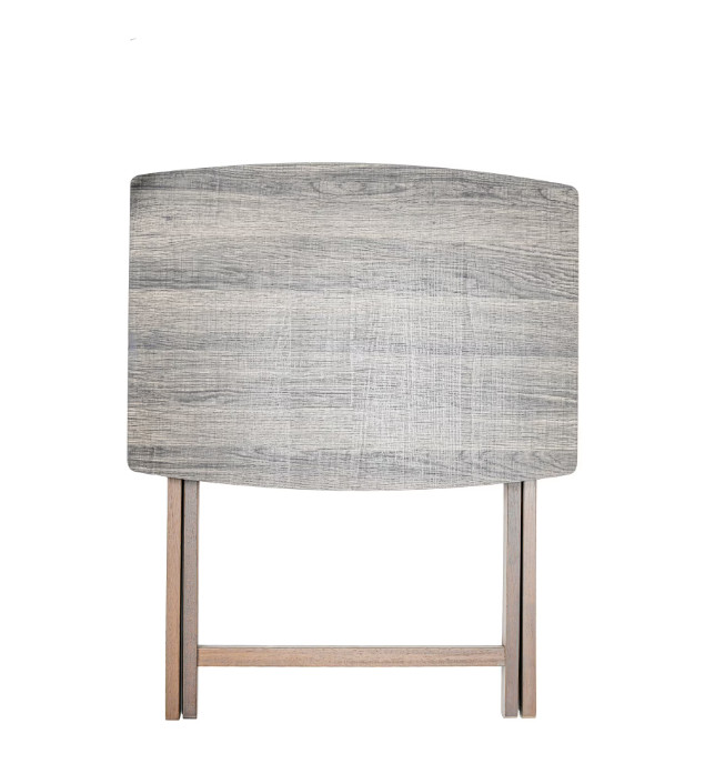 XL Oversized Rubberwood Folding TV Tray Table Rustic Gray Heavy Duty