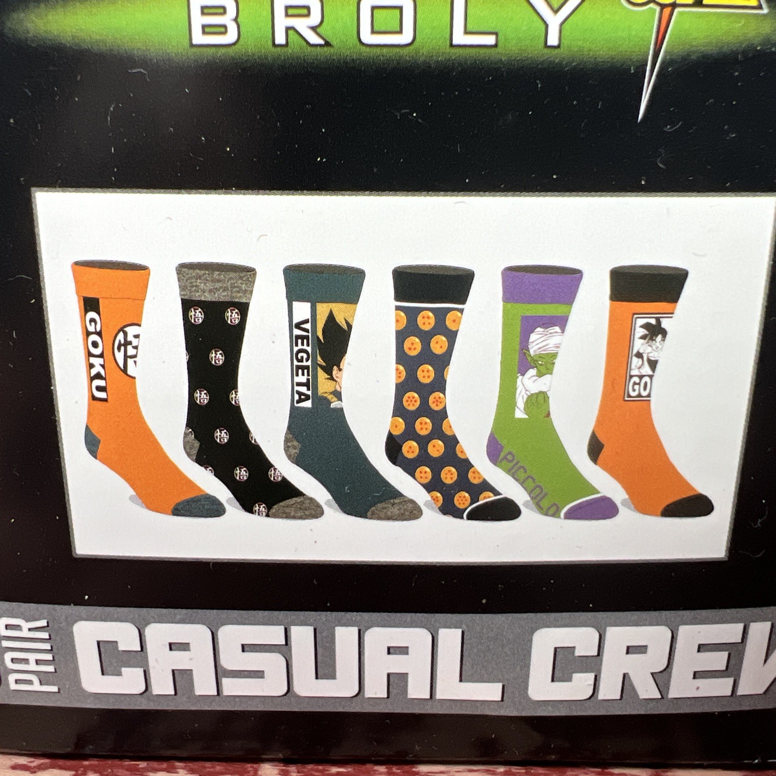 Men's Socks Dragon Ball Z The Movie 6 Pair Casual Crew Size 8-12 New in Package