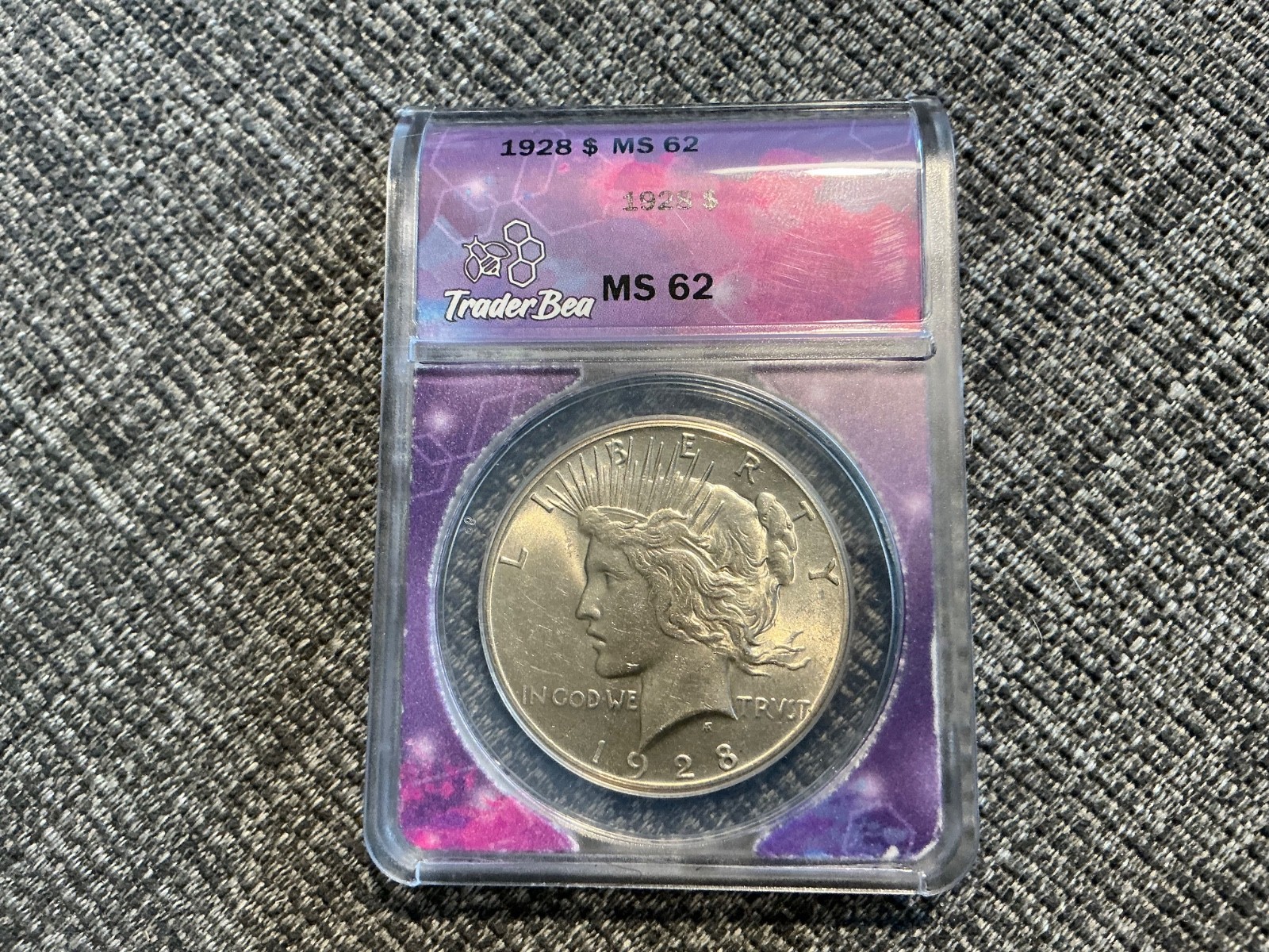 1928 Peace Dollar ANACS MS62 - Original Mint Luster and Key Date! TRADER BEA
