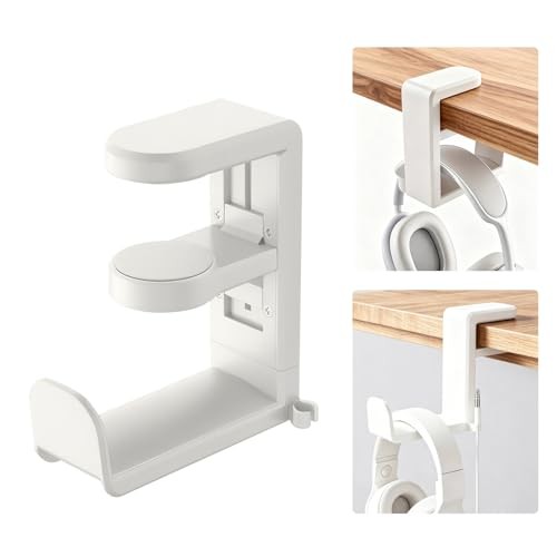 Headphone Hook，Headphone Stand，PC Gaming Headset Holder for Desk，Headset White