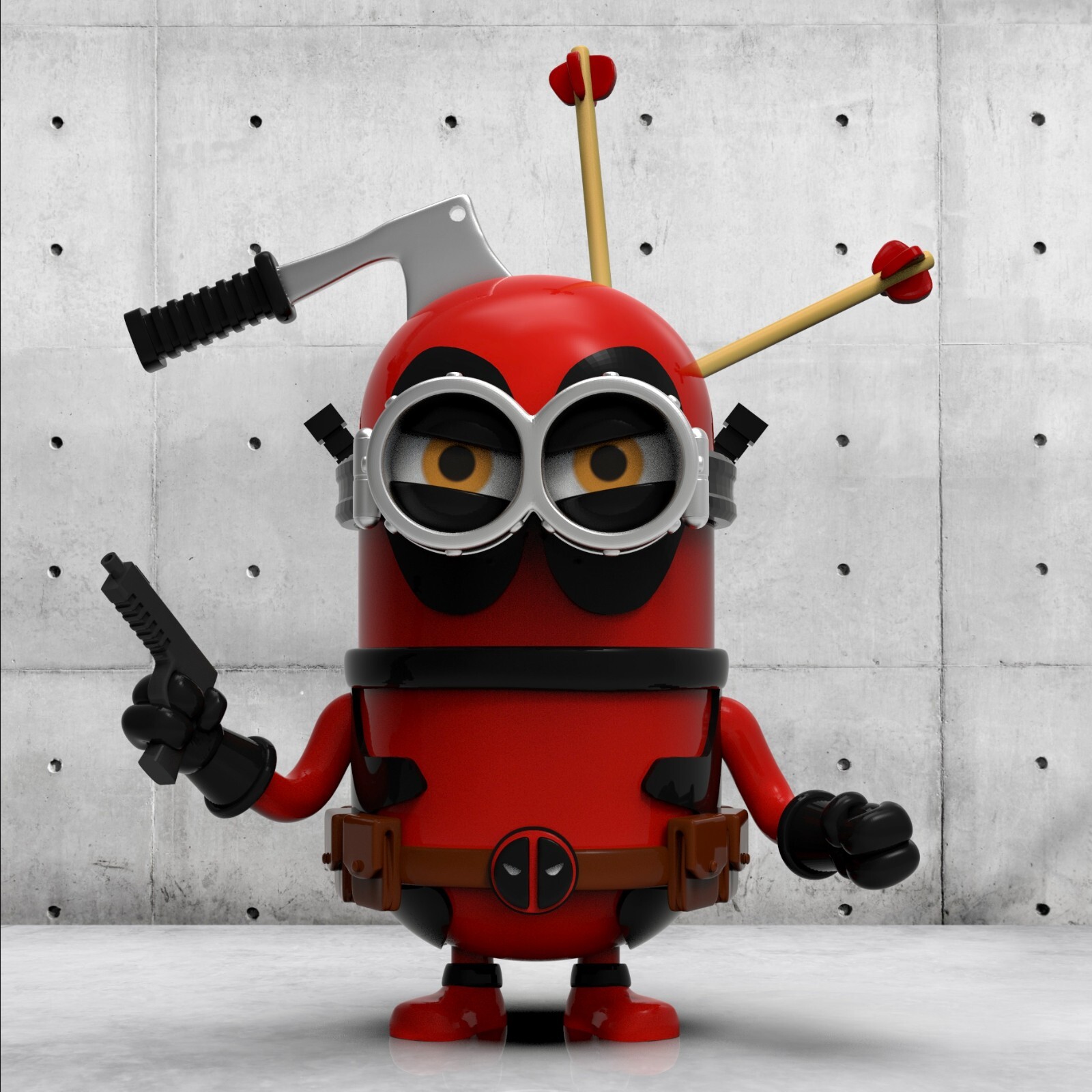 UNPAINTED X-Men Avengers Deadpool Minion 3D Printed Model Kit 6" Tall (BC)