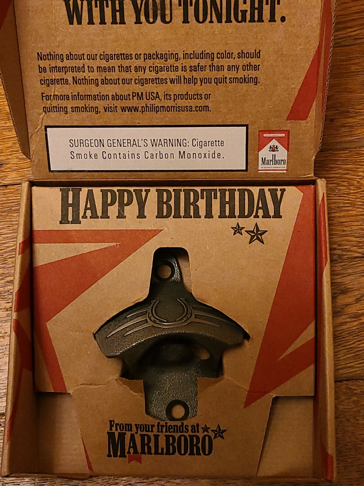 Happy Birthday Marlboro Lucky Horseshoe Beer Bottle Opener Wall Mount New