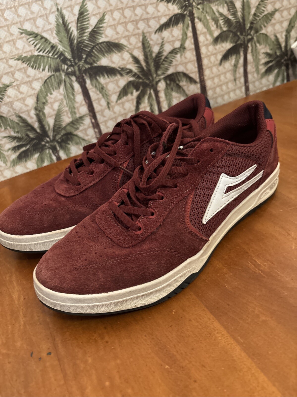 LAKAI Atlantic Red Suede Low Top Skate Shoes Skateboarding Mens Size 11 EUC
