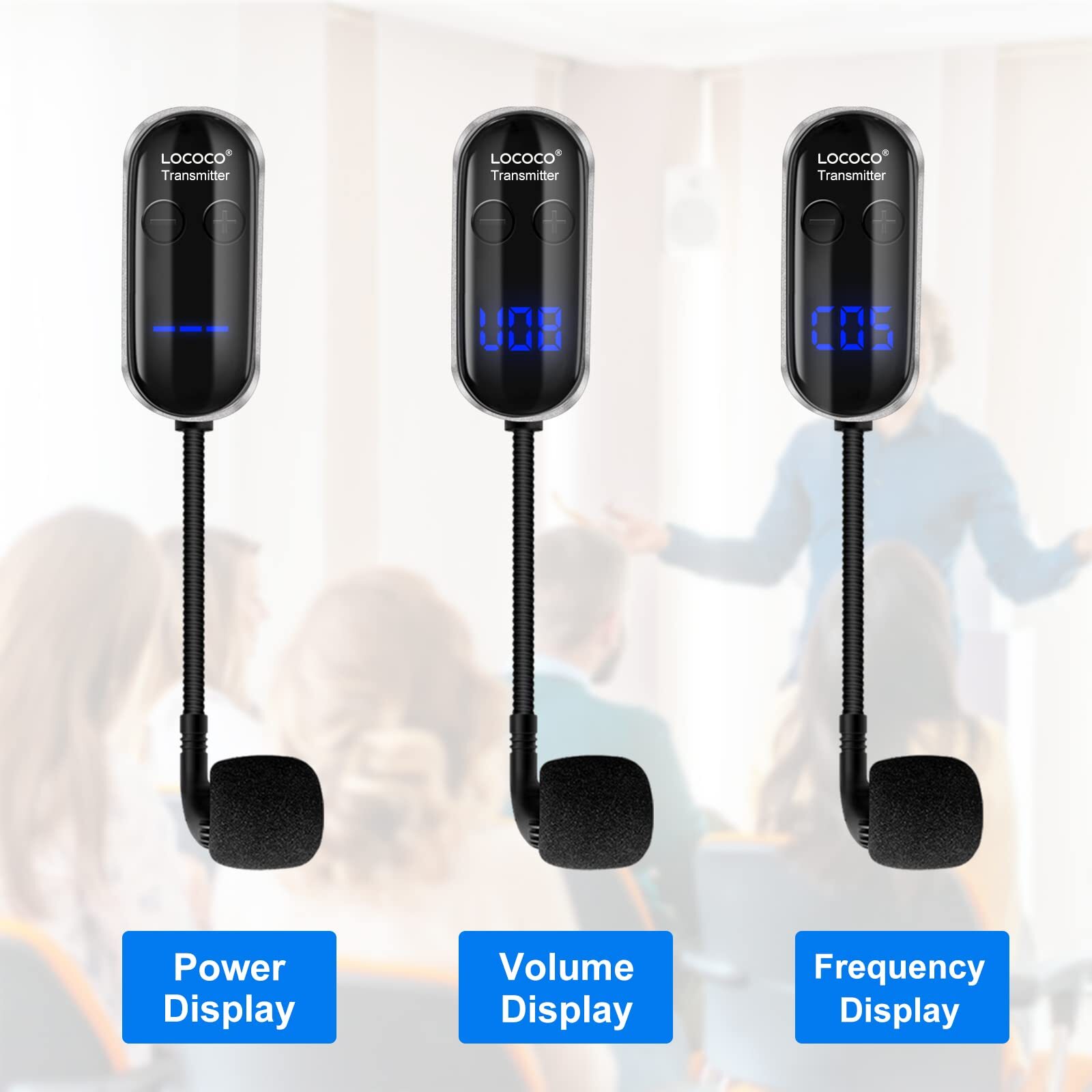Uhf Wireless Headset Microphone System Mic Headset Led Digital Display Head Han