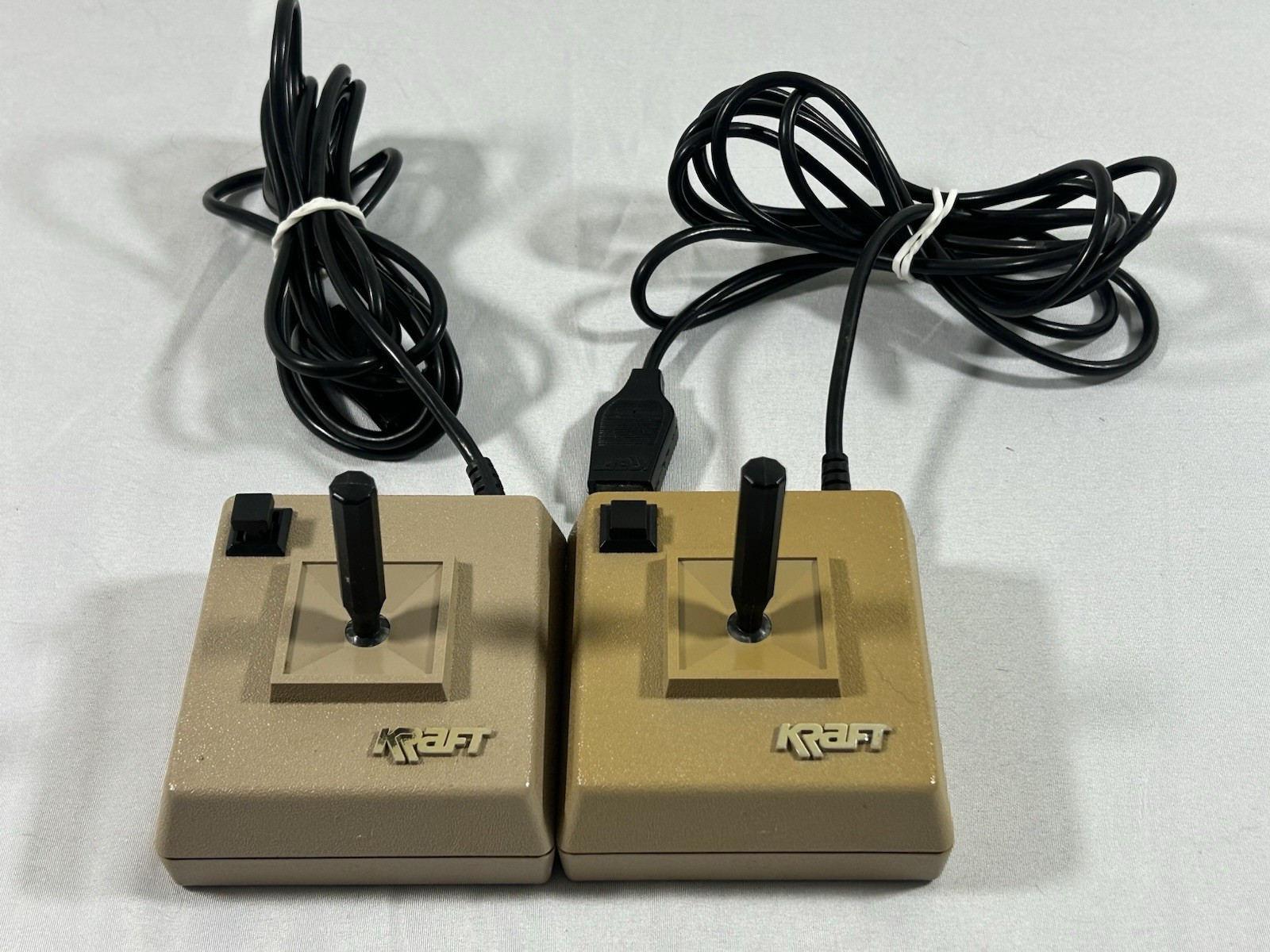 Vintage Commodore Atari Kraft Mazemaster Joystick Set Of 2