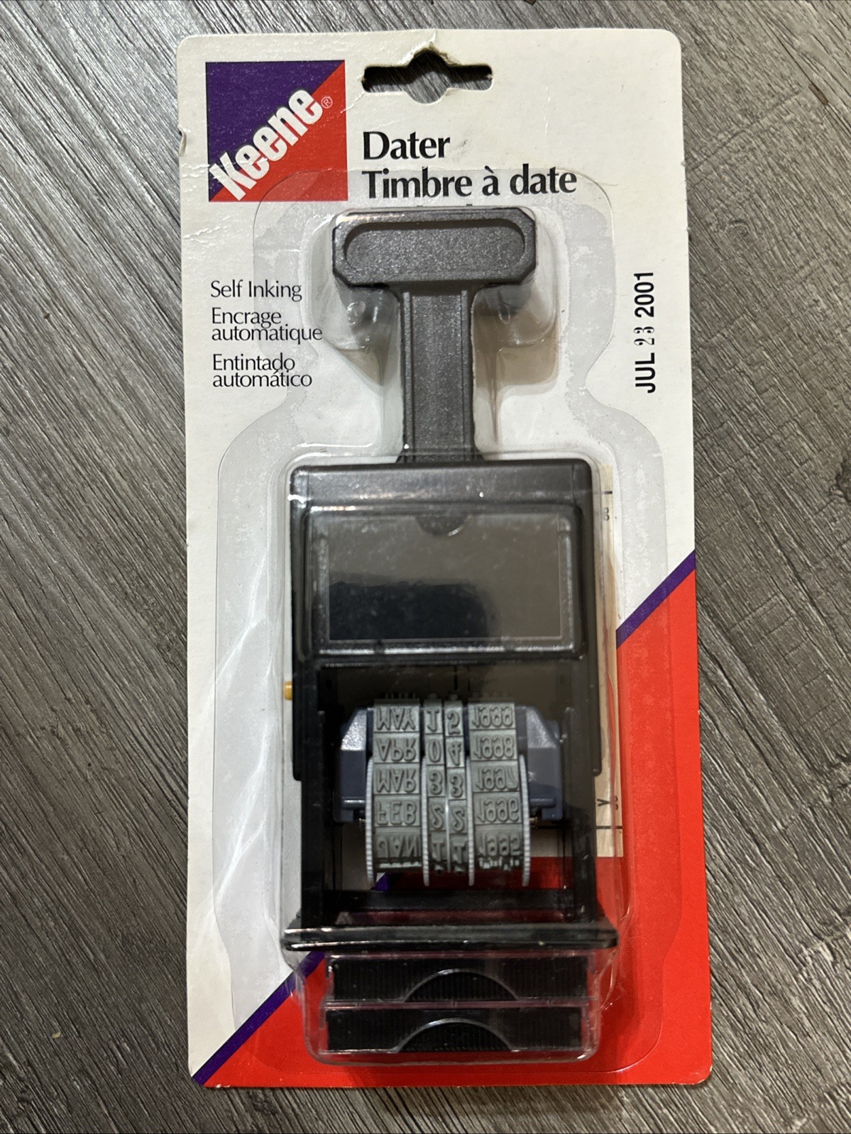 Keene Self-Inking Date Stamp Dater New Sealed Office Supply JUL 2001