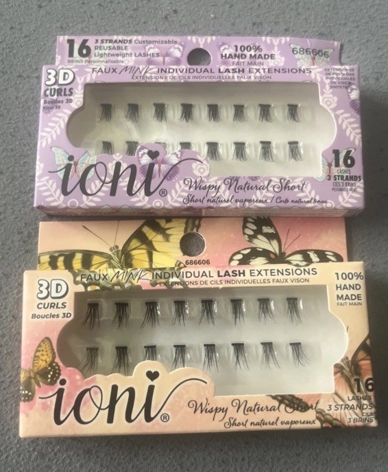Ioni Short 3D Curls Individual Lash Extensions 16 Lashes 3 Strands Lot Of 2