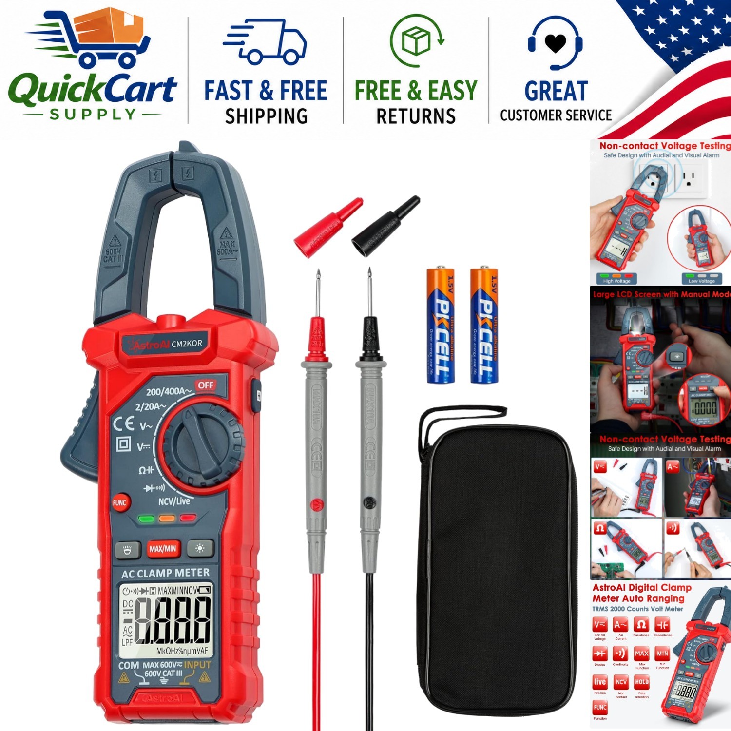 Compact Digital Clamp Meter for Accurate Electrical Testing - Safe and Reliable