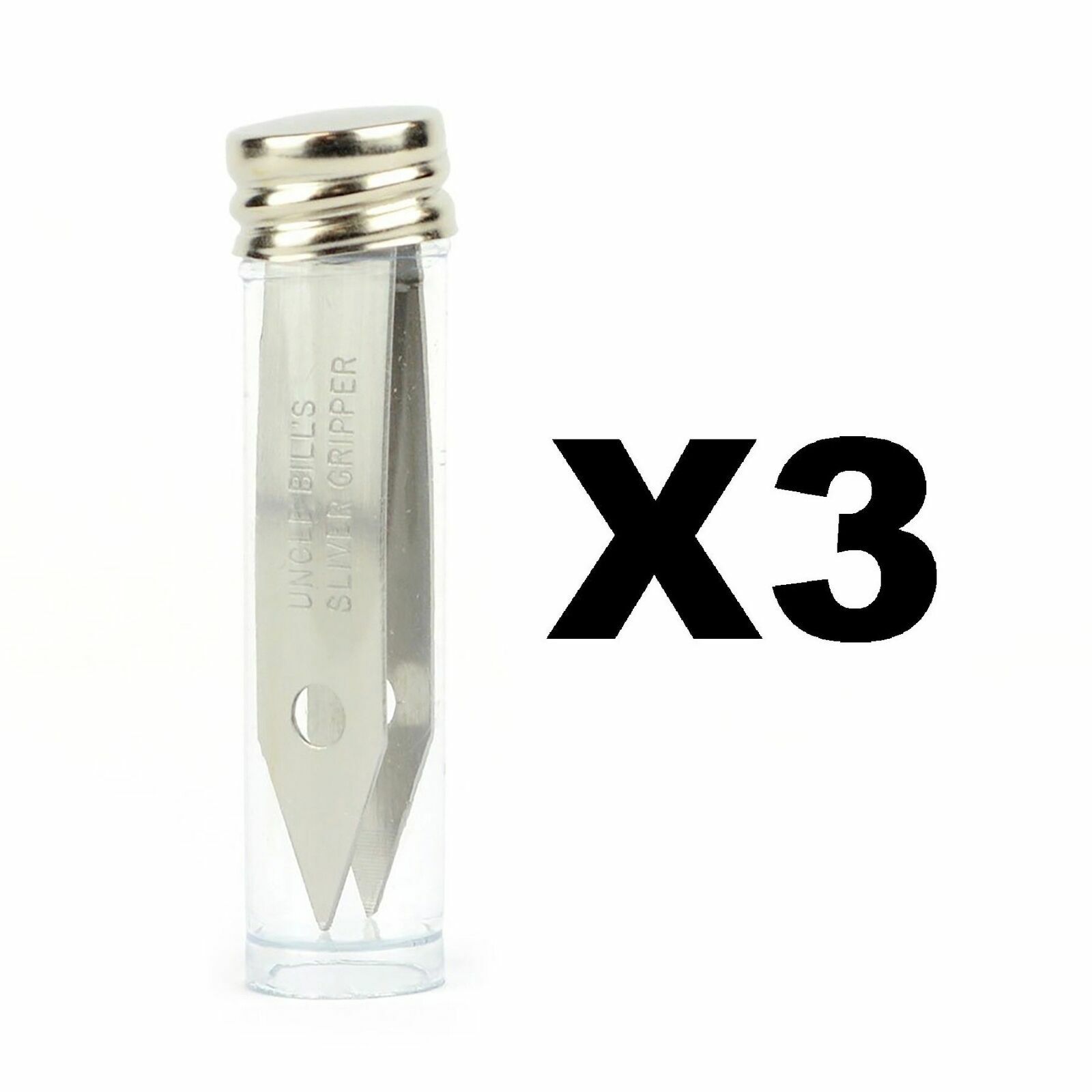 Uncle Bill's SLIVER GRIPPER Stainless Steel TWEEZERS Bottle Survival Gear ~ 3 PK