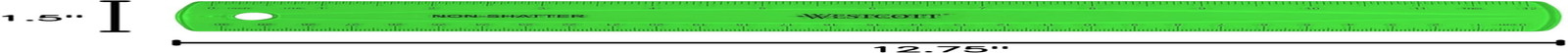 Shatterproof Ruler, Assorted Translucent Colors, 12"
