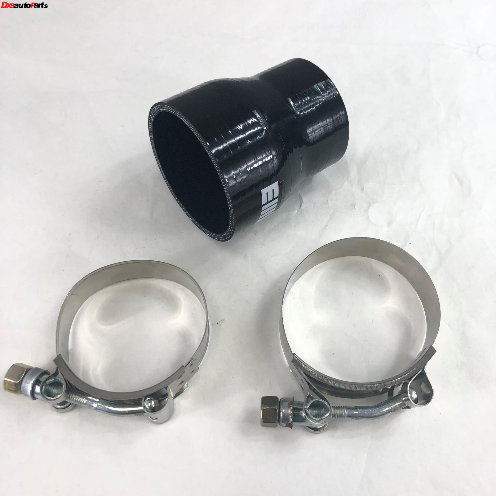 Black 4Ply Silicone 2" to 2.5" Hose Coupler Straight+2"Hose Clamp+2.5"Hose Clamp
