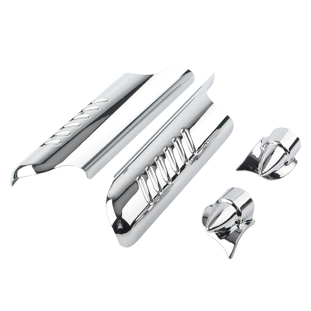 2x Chrome Fork Lower Leg Deflectors Shield Cover For Harley Touring FLHT 2000-13