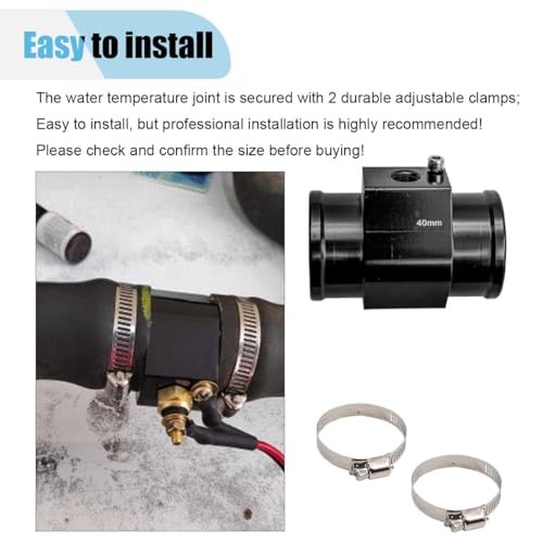 3PCS Auto Water Temp Joint Pipe, Aluminum Sensor Gauge Radiator Hose 36MM