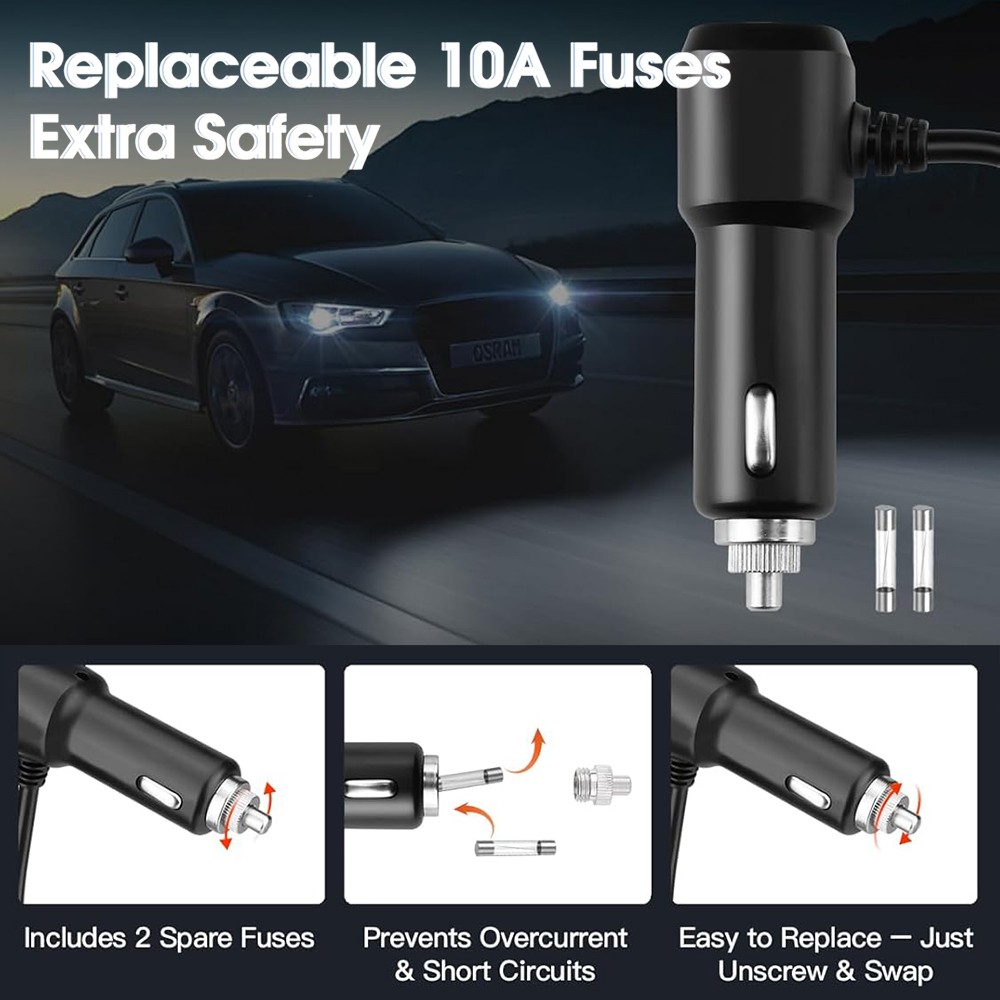 8in1 Car Charger Cigarette Lighter Splitter Adapter Fast USB/C Socket QC PD 30W