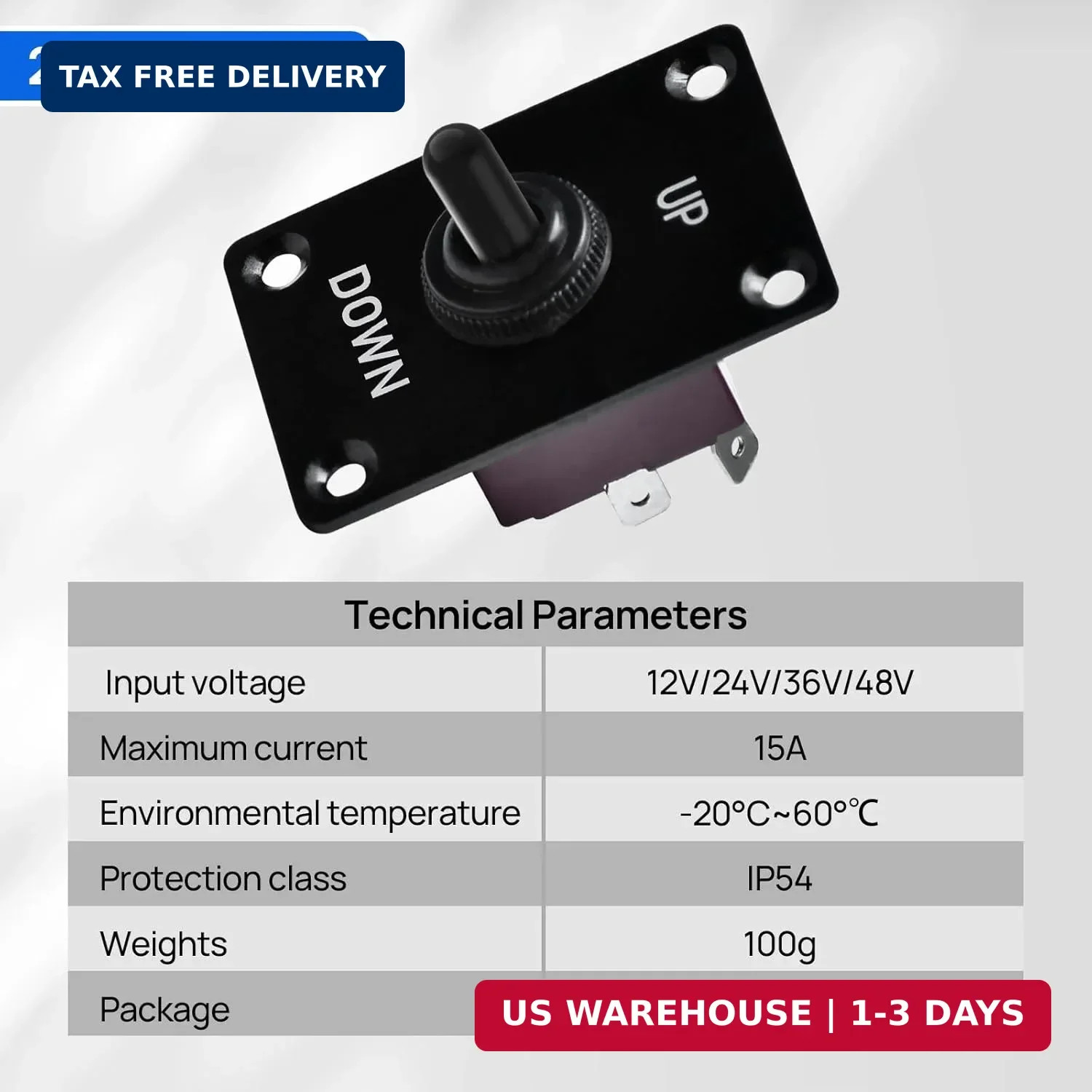 ECO-WORTHY 12V 30A DPDT Waterproof Latching Reverse Polarity Toggle Switch, 4 Pi