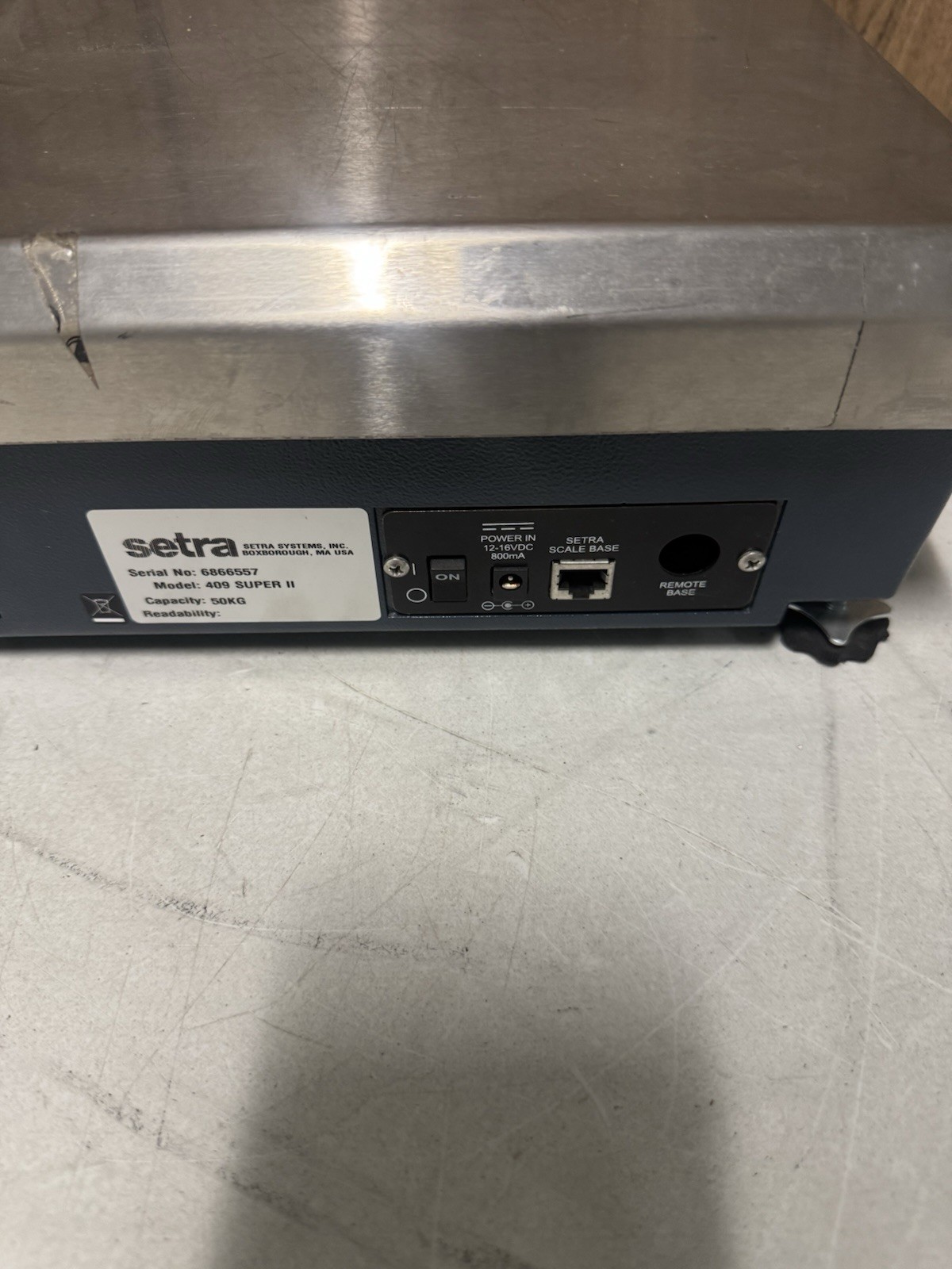 Setra 409 Super II Bench Scale Base 50kg 110lb Stainless Platform Untested