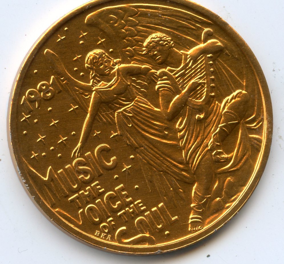 Mardi Gras Doubloon Krewe of Rhea 1981 Aluminum Gold