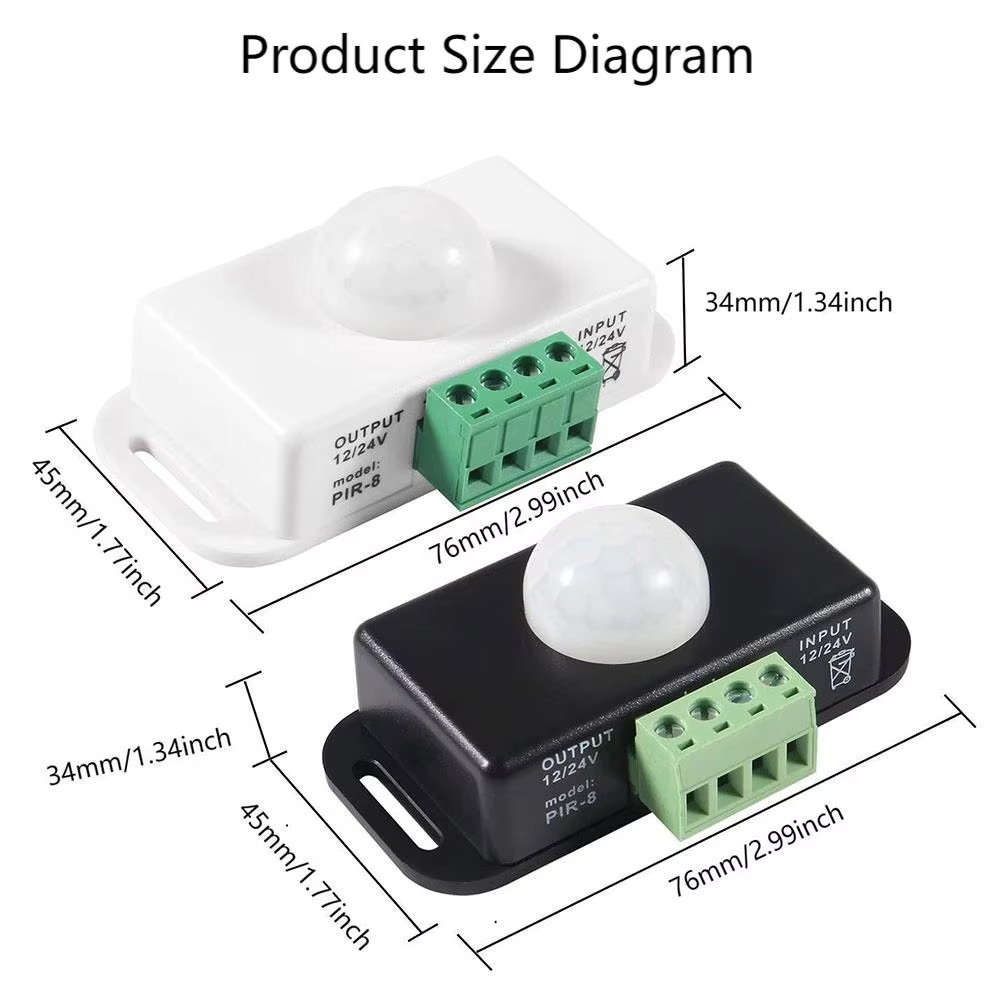 12V-24V Automatic Infrared PIR Motion Sensor Detector Switch for LED Strip Light