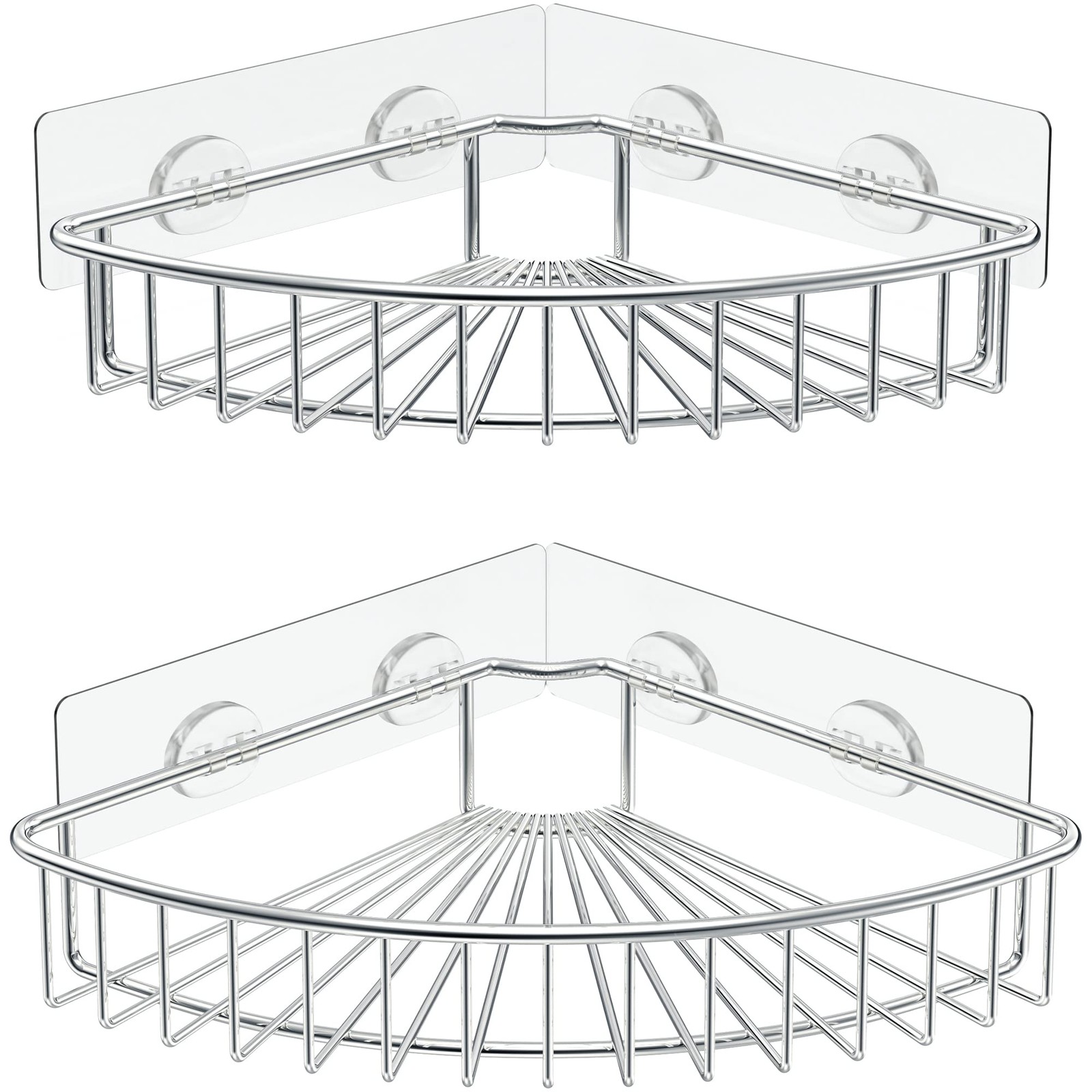 SMARTAKE 2-Pack Corner Shower Caddy, SUS304 8.7 X X 2.0 Inches, 01-silver