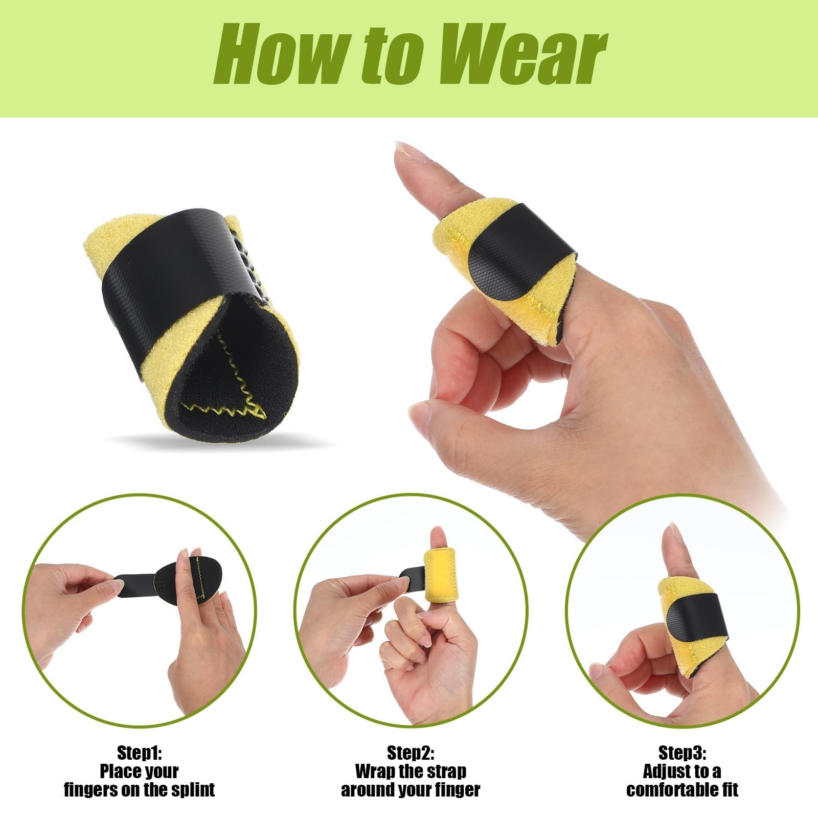 8 Pcs Trigger Finger Splints Single Straps Finger Splint Support Brace Kit In...