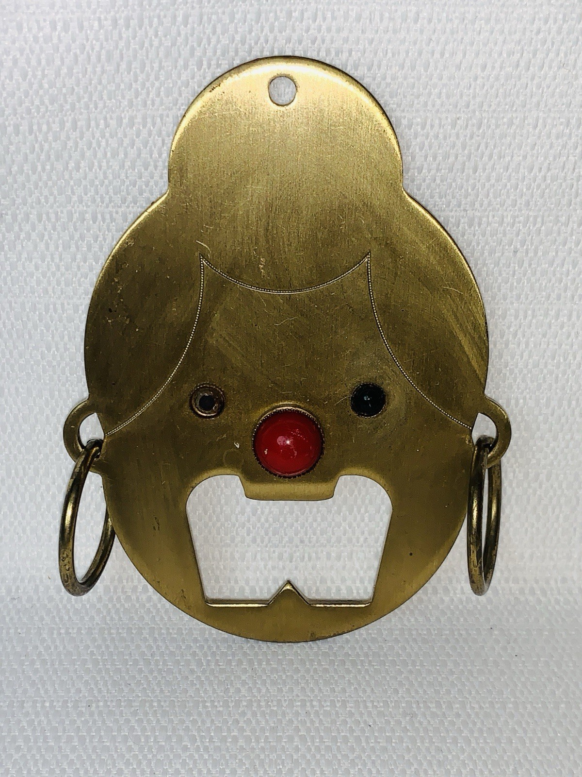 Vintage Heavy Brass A Gold Tone Product Yelling Woman Bottle Opener MCM Rare