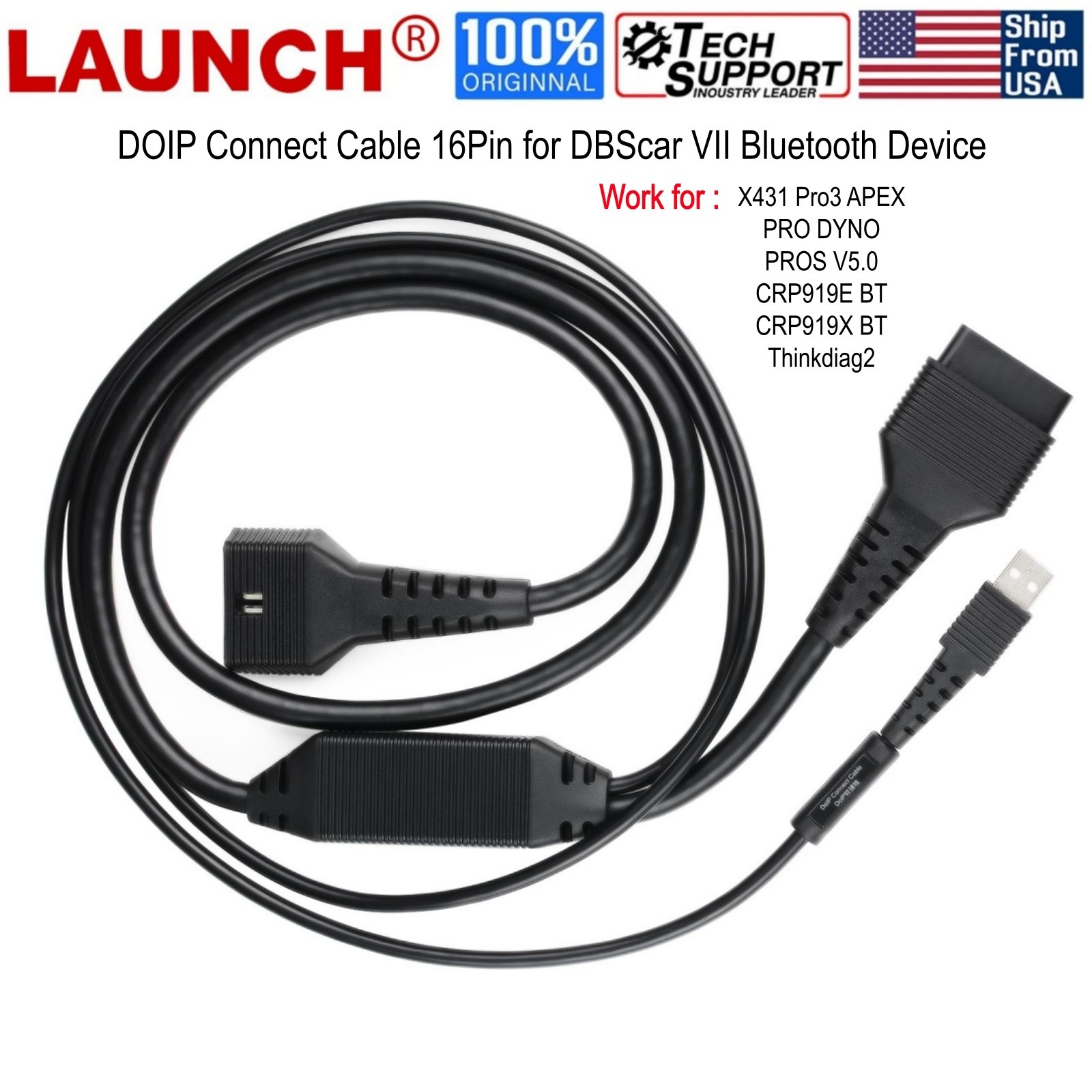 2026 LAUNCH DOIP Adapter Cable for Devices with CAR VII Bluetooth Connectors