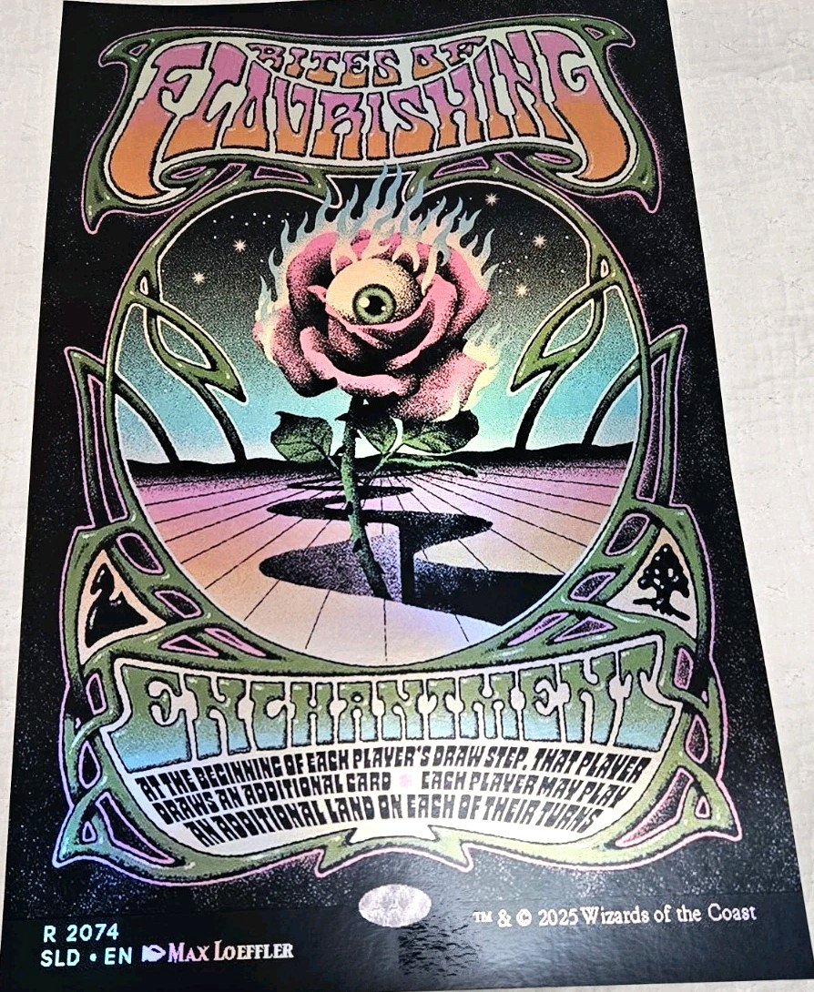 MTG 11x17 SIZE FOIL WALL POSTER Secret Lair RITES OF FLOURISHING Borderless Art