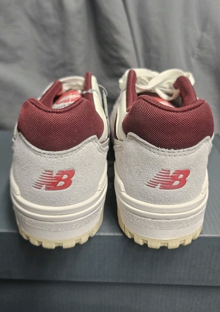 New Balance 550 Shoes Sea Salt Grey Red BB550EMR Men Size 8 New With Box