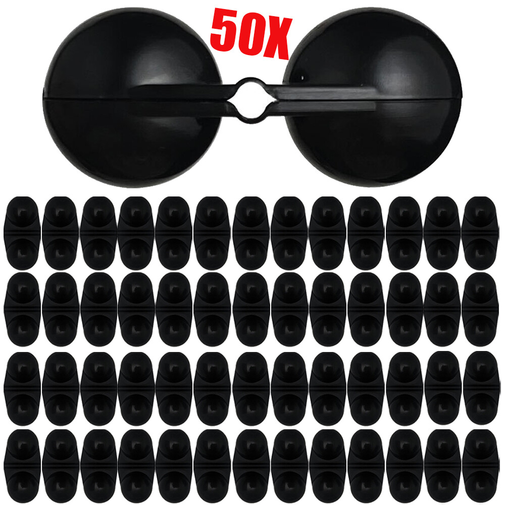 50 x Fishing Inline Rattles Catfish Double Rattle Beads For Stripers Bass Black