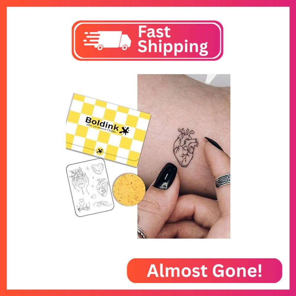 Heart Temporary Tattoos Waterproof Mini Semi Permanent Tattoo for Hand Arm